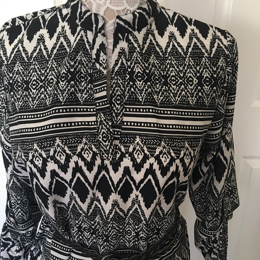 Indulge dress black & white polyester patterned L - Picture 2 of 6